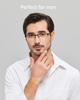 ANRRI Blue Light Glasses for Men Semi Rimless Rectangle Black Metal Frame UV Blocking Computer Glasses+2.50 Magnification view 2