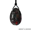 45 * 30mm Yoni Egg Rose Quartz Jade Egg Drilled Amethyst for Women Kegel Exercise Natural Crystal Stone Eggs,Blooded Stone view 2
