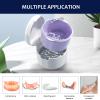 DIDATOOL Denture Cup, Denture Bath, Denture Cups for Soaking Dentures, Denture Case with Lid, Denture Bath with Rinsing Basket, Easy to Carry and Clean Retainer Case Denture Cleaning kit (White) view 2