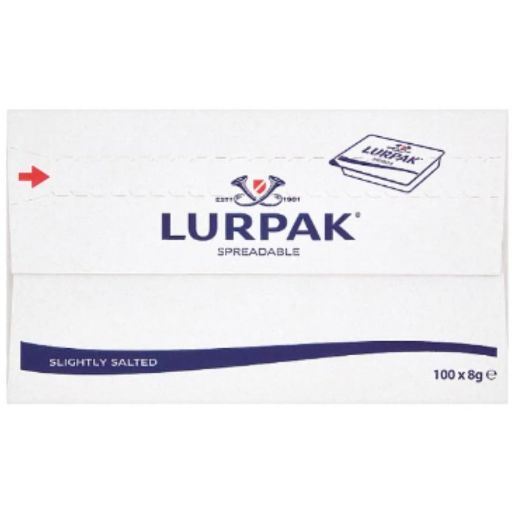 Lurpak Slightly Salted Spreadable Portions 100 x 8g x 1