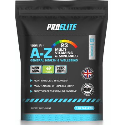 Multivitamin and Minerals | 120 Vegan Tablets | 23 Key Vitamins and Minerals for Women and Men | Multivitamin Supplements 1 a Day Serving | Made in The UK by PRO-Elite