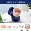 DIDATOOL Denture Cup, Denture Bath, Denture Cups for Soaking Dentures, Denture Case with Lid, Denture Bath with Rinsing Basket, Easy to Carry and Clean Retainer Case Denture Cleaning kit (Navy Blue) view 2