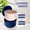 DIDATOOL Denture Cup, Denture Bath, Denture Cups for Soaking Dentures, Denture Case with Lid, Denture Bath with Rinsing Basket, Easy to Carry and Clean Retainer Case Denture Cleaning kit (Navy Blue) view 3