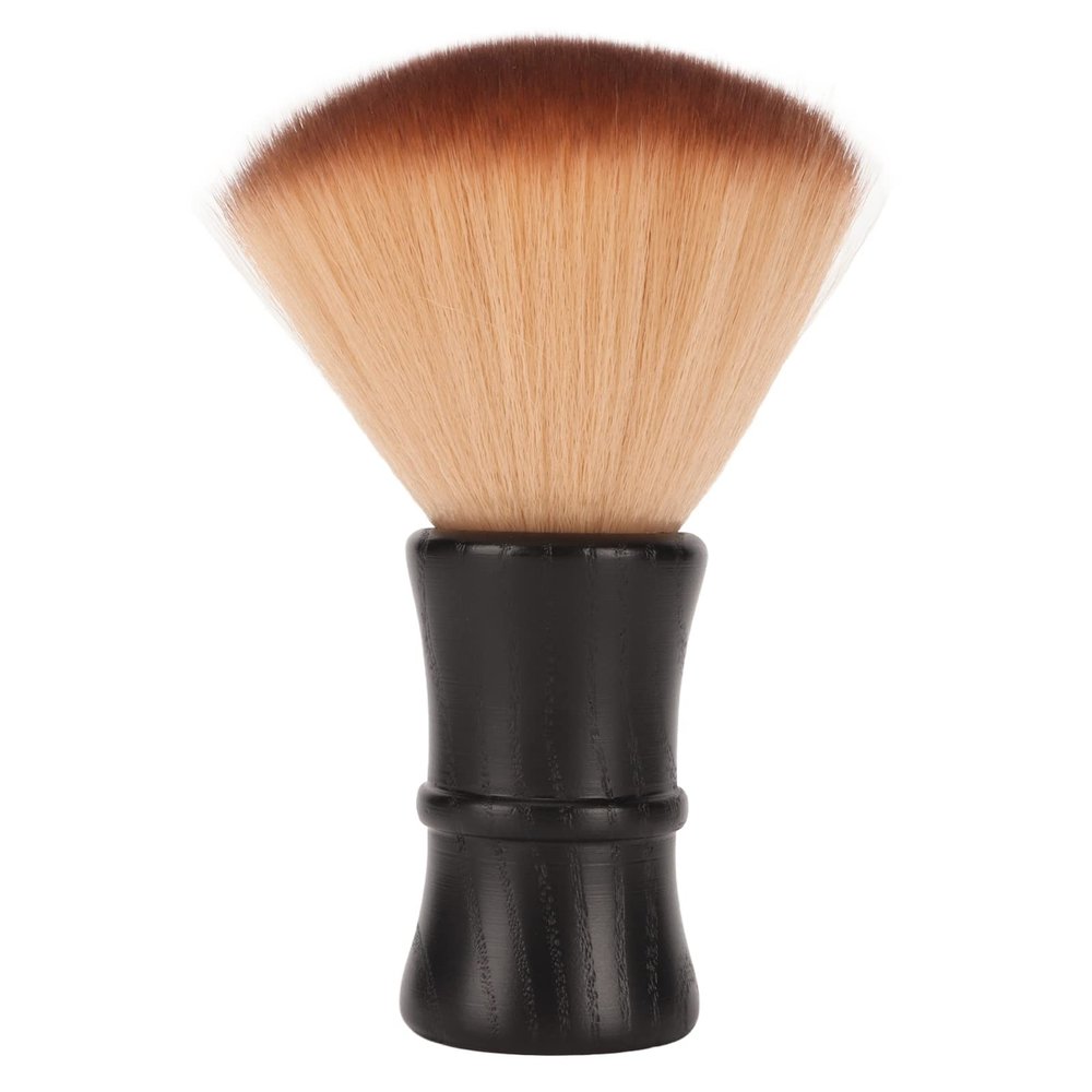 Beard Foam Brush Skin Friendly Comfort Grip Compact Size Fluffy Men Beard Foam Brush Wood Handle for Home Use (Black)