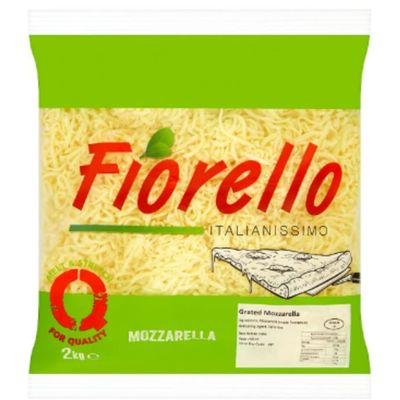 Fiorello Italianissimo Grated Mozzarella Cheese 2kg  Professional Pizza Mozzarella, Perfect Melt & Stretch, Catering & Foodservice Size