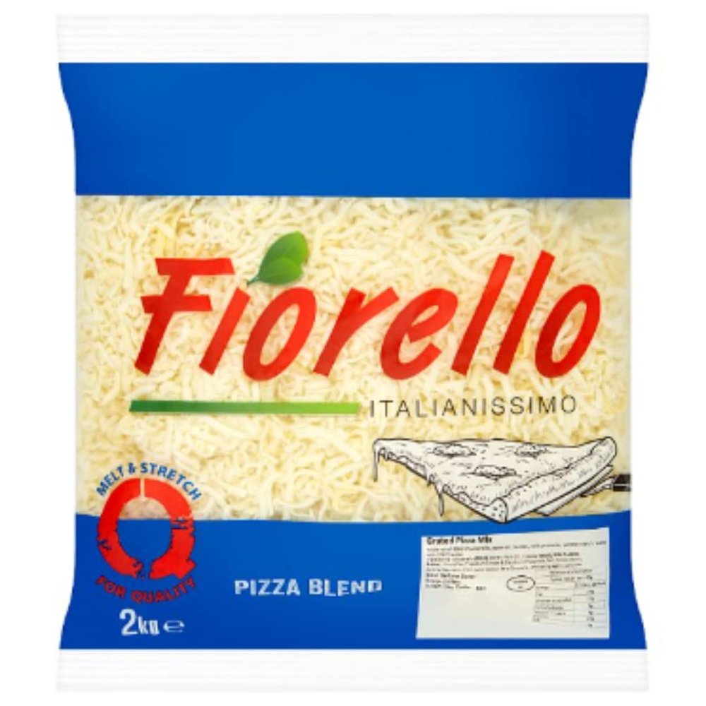 Fiorello Italianissimo Pizza Blend Cheese 2kg  Professional Pizza Cheese Mix with Perfect Melt & Stretch, Catering & Foodservice Pack