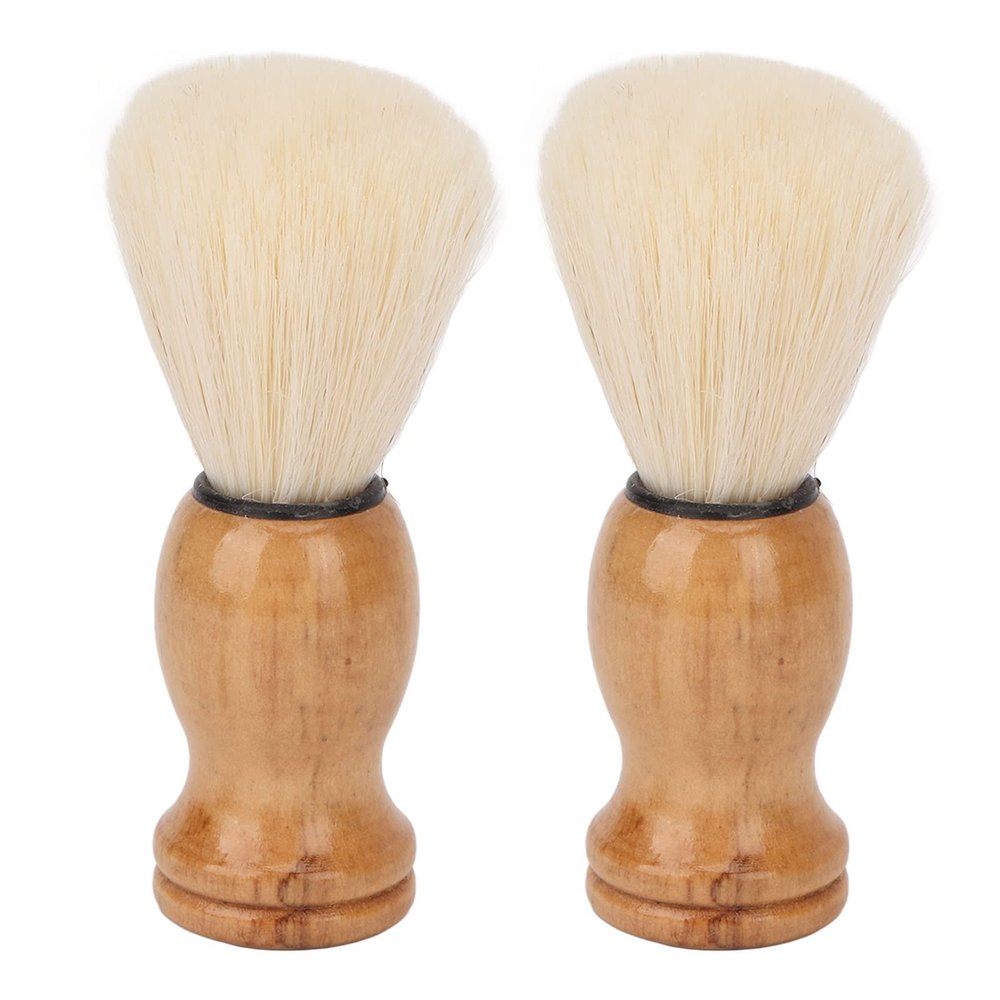 2PCS ShaveBrush Wooden Handle Men ShaveFoam Brush Beard Cleaning Brush for Travel Home Use