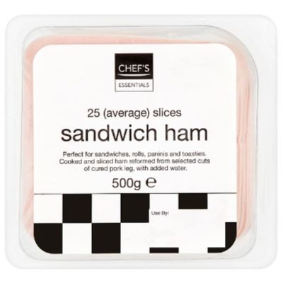 Chef's Essentials Sandwich Ham 500g x 6 | Thinly Sliced Cooked Ham | Premium Ready-to-Eat Deli Meat | Ideal for Sandwiches, Salads & Catering | 3kg Bulk Pack