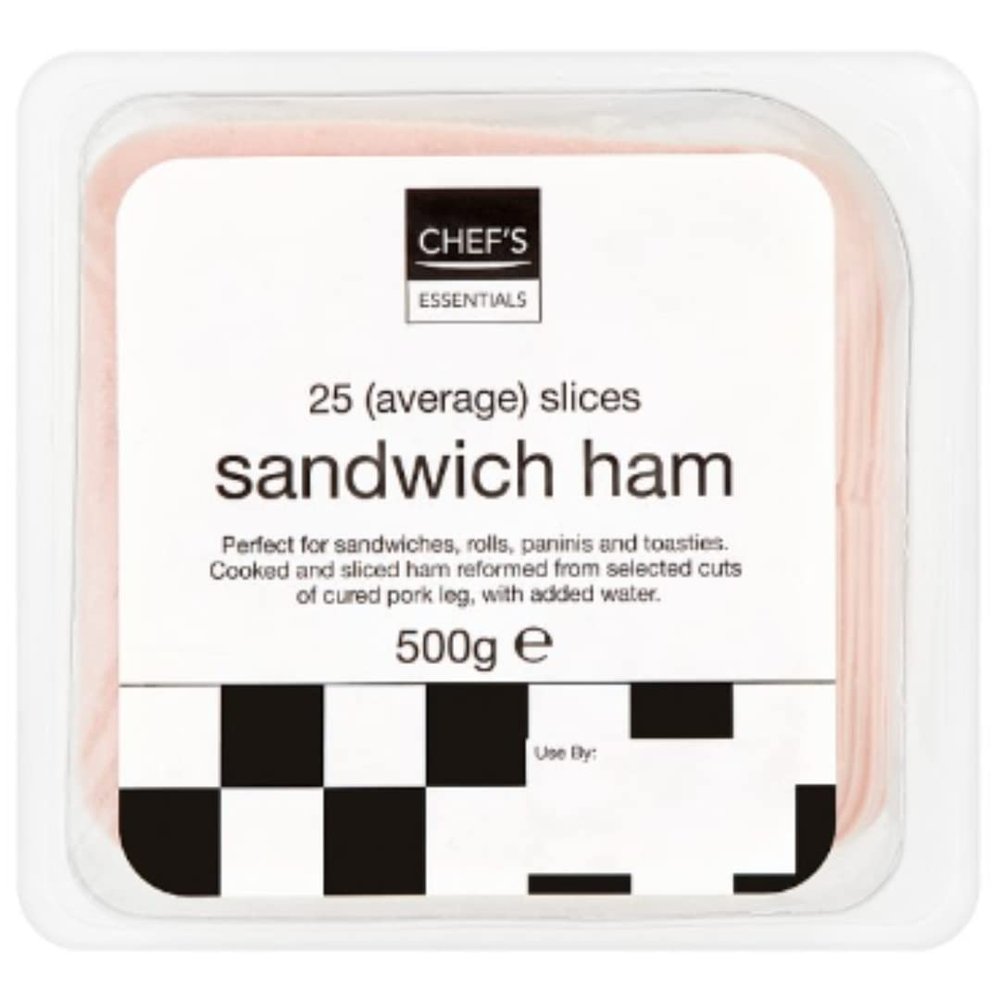 Chef's Essentials Sandwich Ham 500g x 6 | Thinly Sliced Cooked Ham | Premium Ready-to-Eat Deli Meat | Ideal for Sandwiches, Salads & Catering | 3kg Bulk Pack