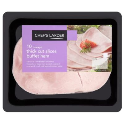 Chef's Larder 10 (Average) Thick Cut Slices Buffet Ham 500g x 6