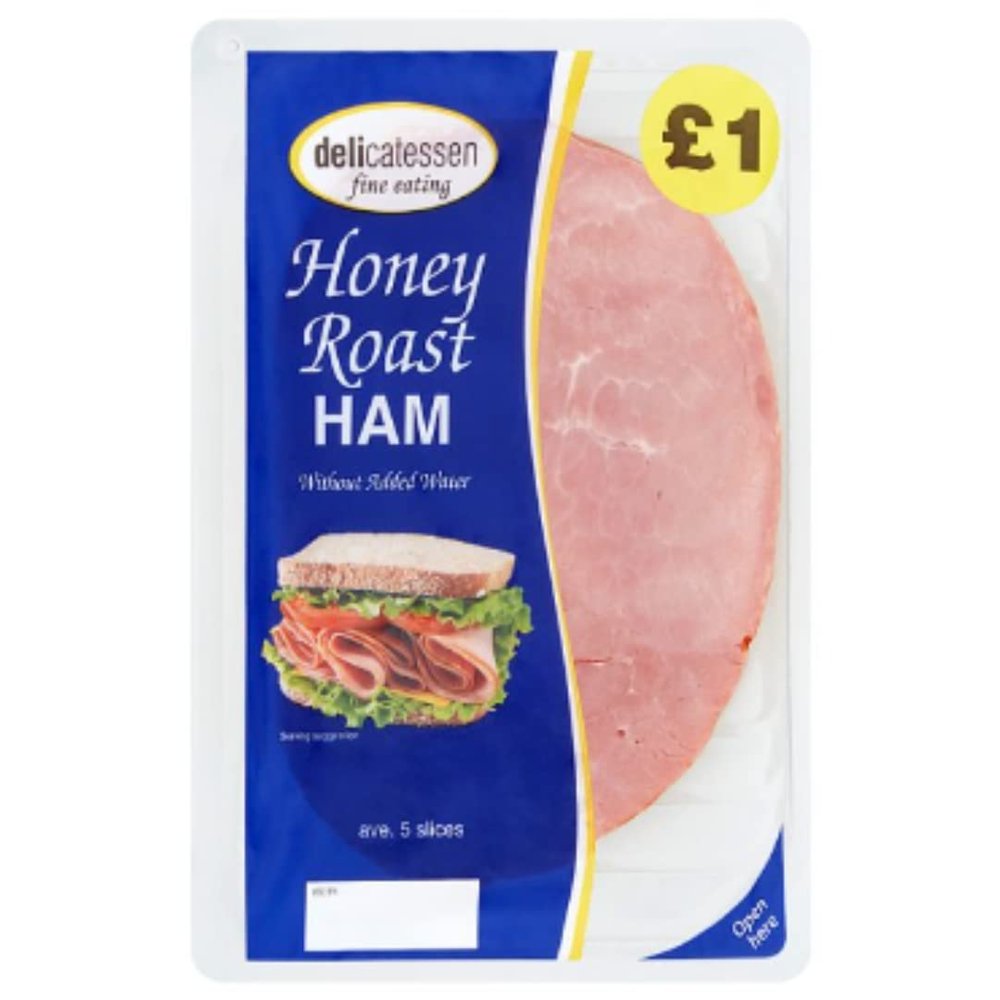 Delicatessen Fine Eating Honey Roast Ham 5 Slices 90g x 10  Sweet & Savoury Premium Ready-to-Eat Ham