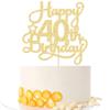 1 Pack Happy 40th Birthday Cake Topper Gold Glitter 40 & Fabulous Cheers to 40 Years Old 40th Birthday Cake Pick for Celebrating 40th Birthday Anniversary Party Cake Decorations Supplies view 1