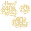 1 Pack Happy 40th Birthday Cake Topper Gold Glitter 40 & Fabulous Cheers to 40 Years Old 40th Birthday Cake Pick for Celebrating 40th Birthday Anniversary Party Cake Decorations Supplies view 3