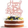 1 Pack Happy 15th Birthday Cake Topper Rose Gold Glitter Mis Quince 15 Cheers to 15 Years Old Birthday Cake Pick for Celebrating 15th Birthday Anniversary Party Cake Decorations Supplies view 1