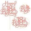 1 Pack Happy 18th Birthday Cake Topper Rose Gold Glitter 18 & Fabulous Cheers to 18 Years Old Birthday Cake Pick for Celebrating 18th Birthday Anniversary Party Cake Decorations Supplies view 3