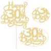 1 Pack Happy 30th Birthday Cake Topper Gold Glitter 30 & Fabulous Cheers to 30 Years Old 30th Birthday Cake Pick for Celebrating 30th Birthday Anniversary Party Cake Decorations Supplies view 3