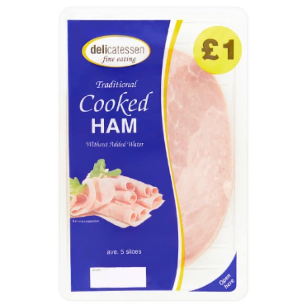 Delicatessen Fine Eating Traditional Cooked Ham 90g x 10 Premium Ready-to-Eat Gourmet Ham