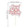1 Pack Happy 50th Birthday Cake Topper Rose Gold Glitter 50 & Fabulous Cheers to 50 Years Old 50th Birthday Cake Pick for Celebrating 50th Birthday Anniversary Party Cake Decorations Supplies view 2