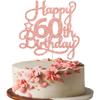 1 Pack Happy 60th Birthday Cake Topper Rose Gold Glitter 60 & Fabulous Cheers to 60 Years Old 60th Birthday Cake Pick for Celebrating 60th Birthday Anniversary Party Cake Decorations Supplies view 1