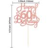 1 Pack Happy 60th Birthday Cake Topper Rose Gold Glitter 60 & Fabulous Cheers to 60 Years Old 60th Birthday Cake Pick for Celebrating 60th Birthday Anniversary Party Cake Decorations Supplies view 2
