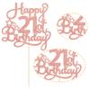 1 Pack Happy 21st Birthday Cake Topper - Rose Gold Glitter '21 & Fabulous' - Cheers to 21 Years Old Cake Pick for Celebrating Anniversary Party Decorations Supplies view 3