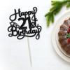 1 Pack Happy 21st Birthday Cake Topper Black Glitter 21 & Fabulous Cheers to 21 Years Old Birthday Cake Pick for Celebrating 21st Birthday Anniversary Party Cake Decorations Supplies view 3