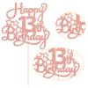 1 Pack Happy 13th Birthday Cake Topper Rose Gold Glitter 13 Official Teenager Cheers to 13 Years Old Birthday Cake Pick for Celebrating 13th Birthday Anniversary Party Cake Decorations Supplies view 3