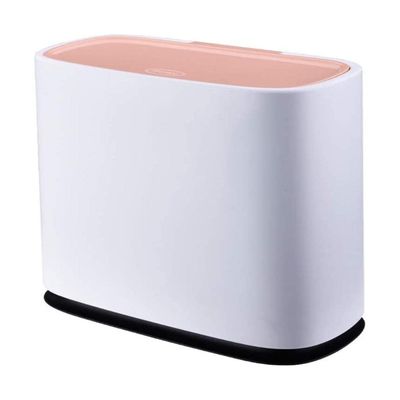 BOSUGE Trash bin, Camping Trash Can Garbage Can-spring Cover Home Toilet Pp Material Storage Bucket Saves Space Kitchen (Color : Onecolor)