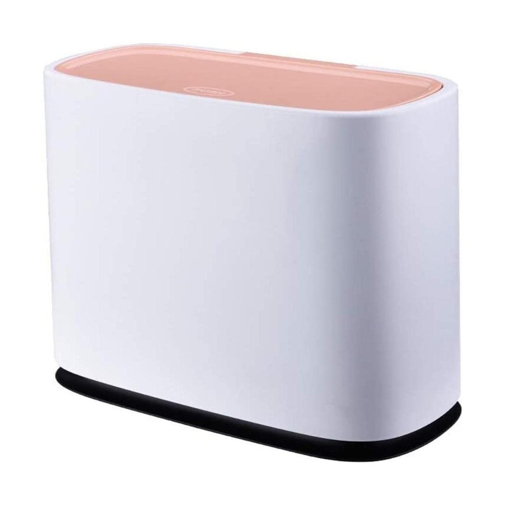 BOSUGE Trash bin, Camping Trash Can Garbage Can-spring Cover Home Toilet Pp Material Storage Bucket Saves Space Kitchen (Color : Onecolor)