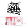 1 Pack Happy 60th Birthday Cake Topper Black Glitter 60 & Fabulous Cheers to 60 Years Old 60th Birthday Cake Pick for Celebrating 60th Birthday Anniversary Party Cake Decorations Supplies view 1