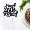 1 Pack Happy 60th Birthday Cake Topper Black Glitter 60 & Fabulous Cheers to 60 Years Old 60th Birthday Cake Pick for Celebrating 60th Birthday Anniversary Party Cake Decorations Supplies view 3
