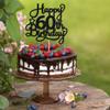 1 Pack Happy 60th Birthday Cake Topper Black Glitter 60 & Fabulous Cheers to 60 Years Old 60th Birthday Cake Pick for Celebrating 60th Birthday Anniversary Party Cake Decorations Supplies view 4
