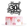 1 Pack Happy 30th Birthday Cake Topper Black Glitter 30 & Fabulous Cheers to 30 Years Old 30th Birthday Cake Pick for Celebrating 30th Birthday Anniversary Party Cake Decorations Supplies view 1