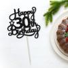 1 Pack Happy 30th Birthday Cake Topper Black Glitter 30 & Fabulous Cheers to 30 Years Old 30th Birthday Cake Pick for Celebrating 30th Birthday Anniversary Party Cake Decorations Supplies view 3