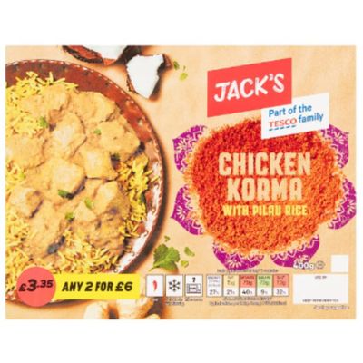 Jack's Chicken Korma with Pilau Rice 400g x 6