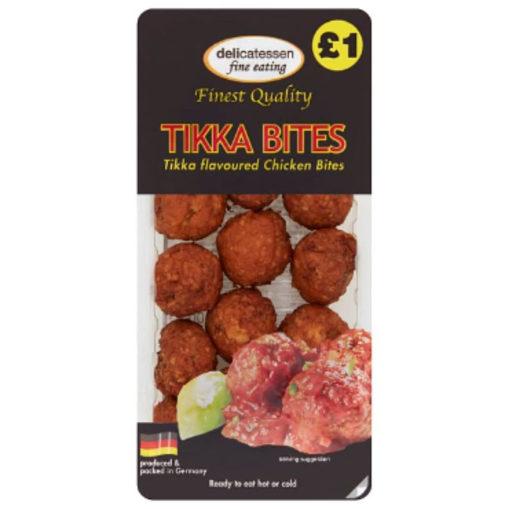 Delicatessen Fine Eating Tikka Bites 200g x 8  Ready-to-Cook Spiced Chicken Snac