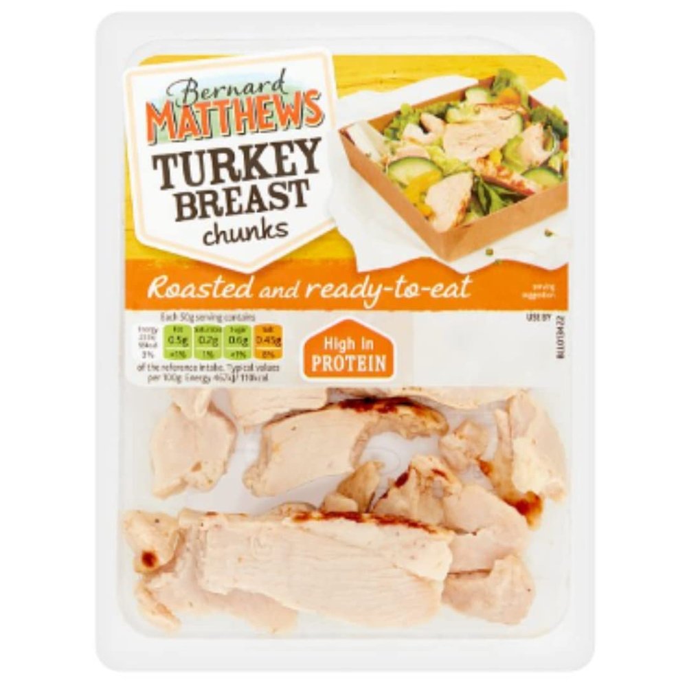 Bernard Matthews Turkey Breast Chunks 80g x 9  Lean Ready-to-Eat turkey breast chunks for Salads, Wraps & Meal Prep | High-Protein Catering Packs | Made by Bernard Matthews