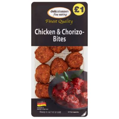 Delicatessen Fine Eating Chicken & Chorizo Bites 200g x 8  Crispy, Ready-to-Cook Gourmet Snack