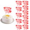 12pcs Happy Valentines Day Cake Topper, Red Glitter Cake Topper Party Decorations for Valentines Day Wedding Engagement Party view 1