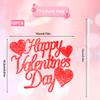12pcs Happy Valentines Day Cake Topper, Red Glitter Cake Topper Party Decorations for Valentines Day Wedding Engagement Party view 2