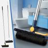 2022 New Upgrade Floor Double-Sided Scrub Brush,3 in 1 Scrape and Brush Stiff Bristle,Silicone Scrape Squeegee Hard Bristle Wiper Brush, for Kitchen, Bathroom, Patio,Wall (Blue) view 1