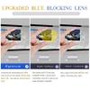 Epova TR90 Blue Light Blocking Glasses for Women and Men-Lightweight Computer/Reading/Gaming/TV/Phones Glasses-Anti Eyestrain & UV Glare, Classic Square Eyeglasses Frame with Case, Transparent Blue view 3