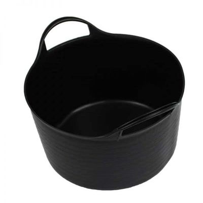 14 Litre Recycled Plastic Flexi Tub Multi-Purpose Trug, Flexible Bucket, Robust, Strong, Rubble Bucket, Black