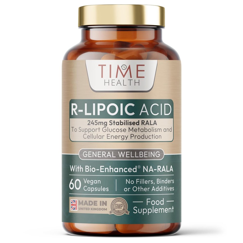 Bio-Enhanced R-Lipoic Acid - 60 x 245mg Capsules - Stabilised & Highly Dosed Na-RALA - Biotin - UK Made - GMP Standards - Zero Additives - Vegan - Pullulan - 60 Capsules