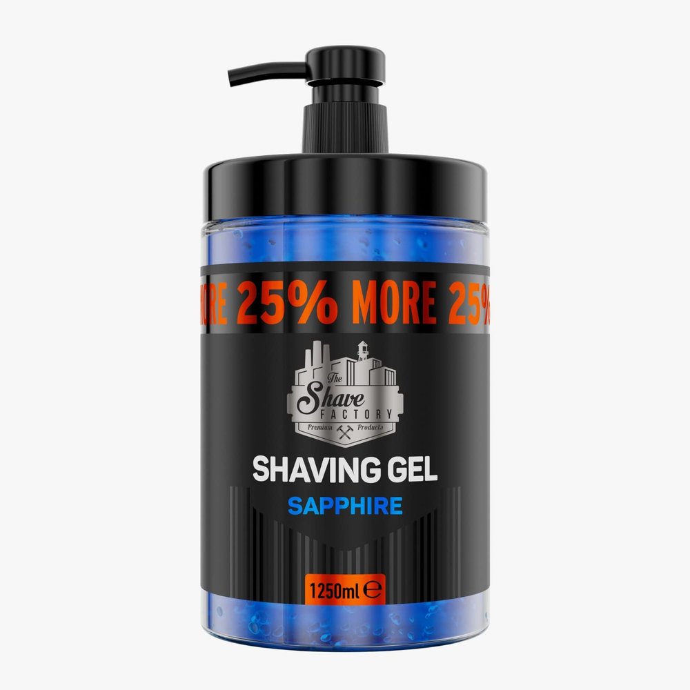The Shave Factory Shaving Gel with 25% More Free - Moisturizing Effect Fresh Active Product for Professional Barbers/Hairdressers and Traditional Shaving Enthusiasts