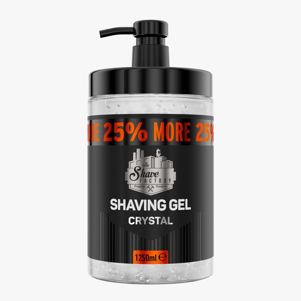 The Shave Factory Shaving Gel with 25% More Free - Moisturizing Effect Fresh Active Product for Professional Barbers/Hairdressers and Traditional Shaving Enthusiasts.