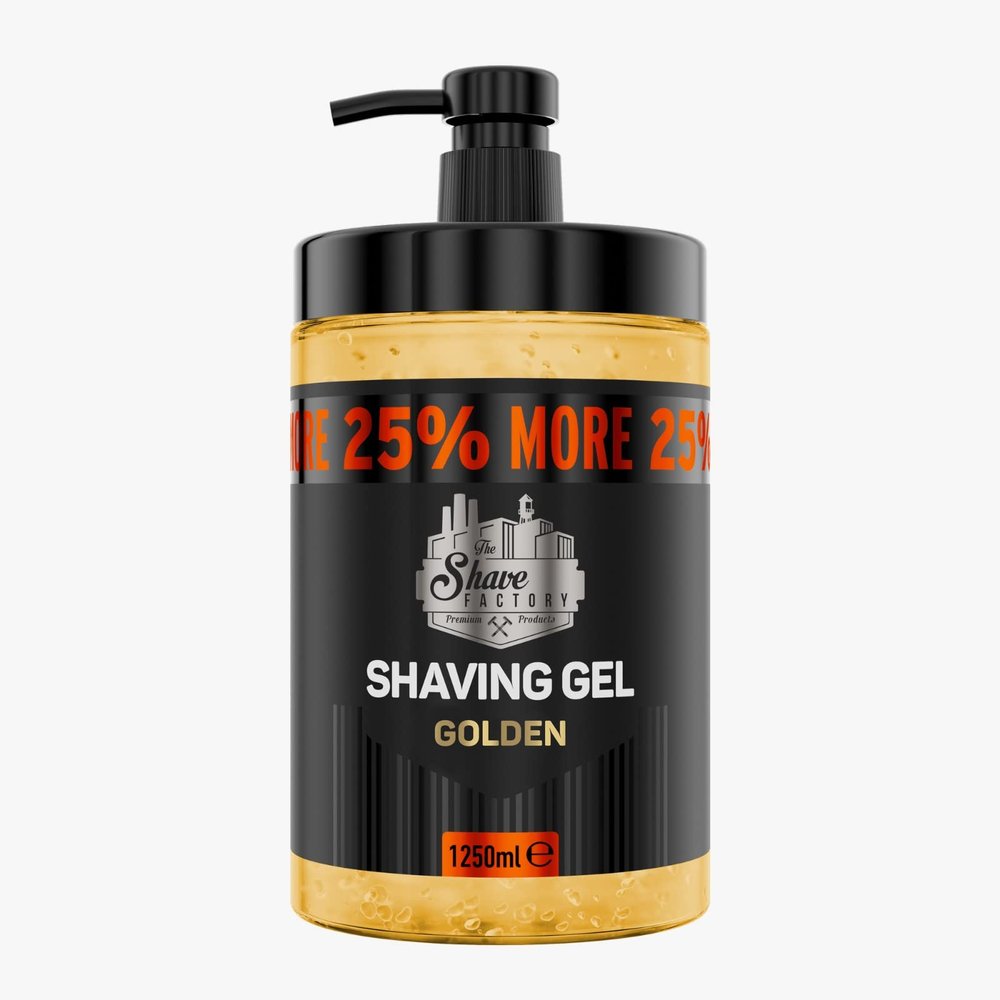 The Shave Factory Shaving Gel with 25% More Free - Moisturizing Effect Fresh Active Product for Professional Barbers/Hairdressers and Traditional Shaving Enthusiasts.