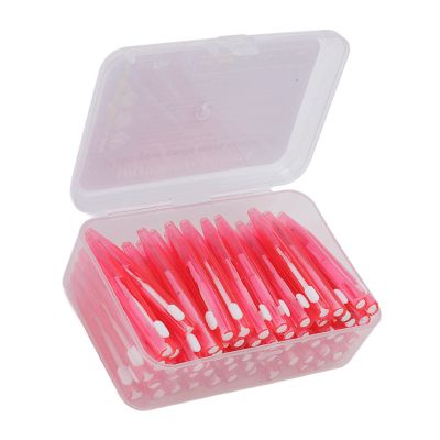 TOPINCN 60Pcs Interdental Brush Practical Slim Braces Cleaner with PP Handle for Adults Children Care (Pink)