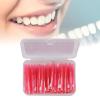 TOPINCN 60Pcs Interdental Brush Practical Slim Braces Cleaner with PP Handle for Adults Children Care (Pink) view 4
