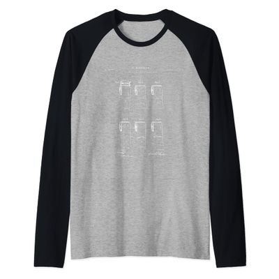 Toilet Paper Patent - funny Raglan Baseball Tee